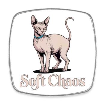 Soft Chaos Sphynx Katze - Viereckiger Kühlschrankmagnet - Weiß - Vorne