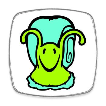 snail shell snail slug cute sweet - Square fridge magnet - white - Front