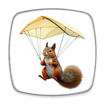 Flying Squirrel - Square fridge magnet - white - Front