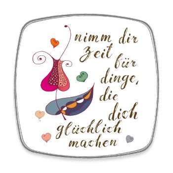 take your time - Square fridge magnet - white - Front