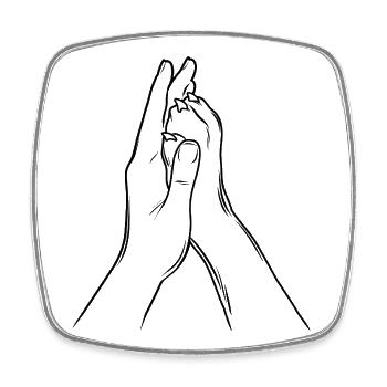 Hand + Dog Paw - High Five - Dog Fan - Square fridge magnet - white - Front