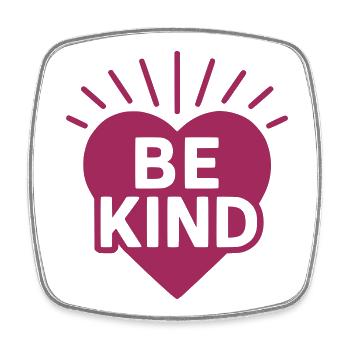 Heart with Be Kind Message - Square fridge magnet - white - Front
