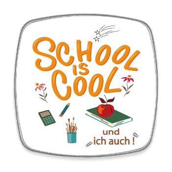 Schule ist Cool  Schulkind - Viereckiger Kühlschrankmagnet - Weiß - Vorne