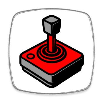 Retro Joystick Gamer - Viereckiger Kühlschrankmagnet - Weiß - Vorne