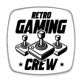 Retro Gaming Crew Gamer - Square fridge magnet - white - Front