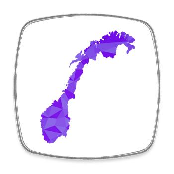 Norway - Norge - Norway - Flag - Scandinavia - Square fridge magnet - white - Front