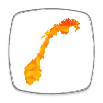 Norway - Norge - Norway - Flag - Scandinavia - Square fridge magnet - white - Front
