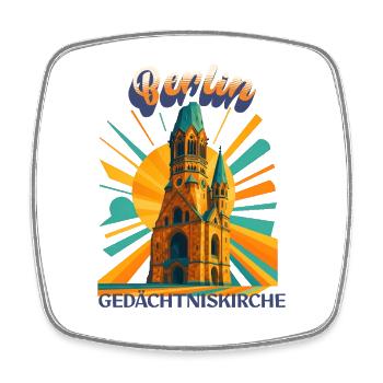 Berlin - GEDÄCHTNISKIRCHE - Urban Retro Dreams - Viereckiger Kühlschrankmagnet - Weiß - Vorne