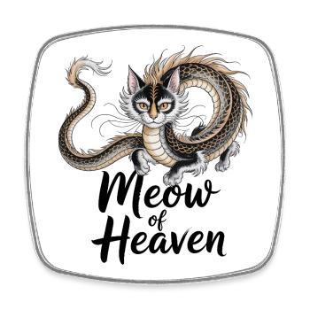 Dragon Cat - Square fridge magnet - white - Front
