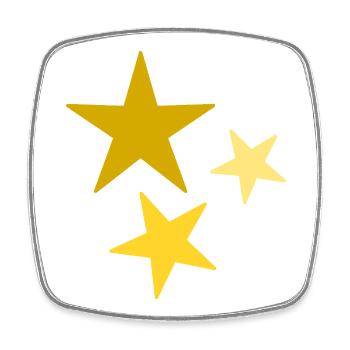 Étoiles Dorées Motif Astronomique - Magnet carré - blanc - Devant