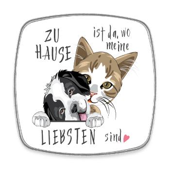 Home is where my loved ones are - Square fridge magnet - white - Front