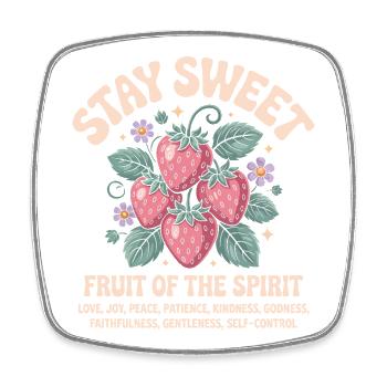 Stay Sweet Fruit of the Spirit - Magnet carré - blanc - Devant