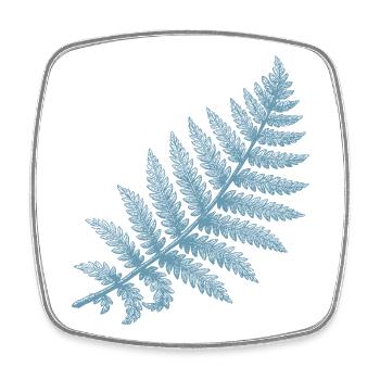 Farn Silhouette Design für Naturliebhaber - Viereckiger Kühlschrankmagnet - Weiß - Vorne