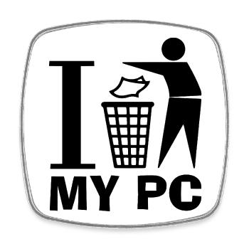 Keine PCs mehr! - Viereckiger Kühlschrankmagnet - Weiß - Vorne