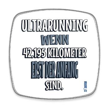 Ultrarunning - when one marathon is not enough - Square fridge magnet - white - Front