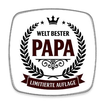 Weltbester Papa – Limitierte Auflage Design - Viereckiger Kühlschrankmagnet - Weiß - Vorne