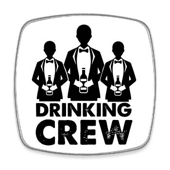 drinking_crew_01 - Viereckiger Kühlschrankmagnet - Weiß - Vorne