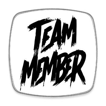 Team Member - Square fridge magnet - white - Front