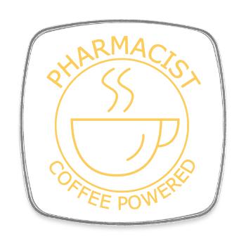 Pharmacist Coffee Powered  - Viereckiger Kühlschrankmagnet - Weiß - Vorne