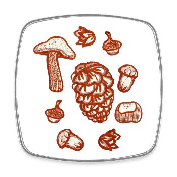 Illustration de décoration d'automne rustique - Magnet carré - blanc - Devant