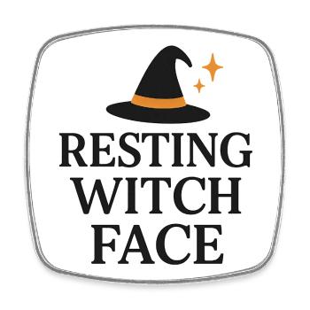 Magical Witch Hat with Star Motifs - Square fridge magnet - white - Front