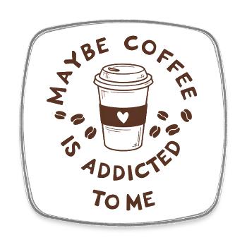 Citation amusante de l’amateur de café - Magnet carré - blanc - Devant