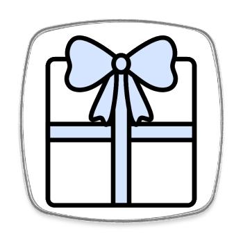 Elegant Gift Box with Ribbon - Square fridge magnet - white - Front