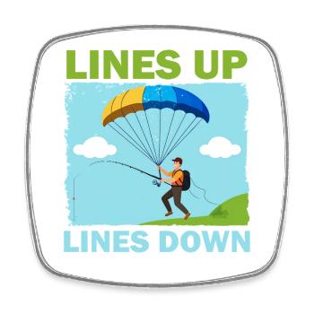 Paragliding Adventure with Lines - Square fridge magnet - white - Front