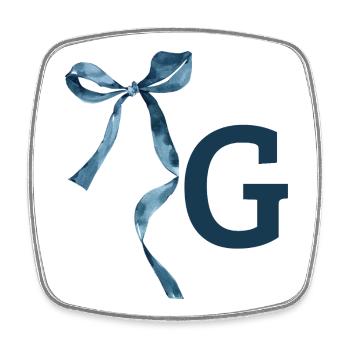 Monogramm g Geschenkidee - Viereckiger Kühlschrankmagnet - Weiß - Vorne
