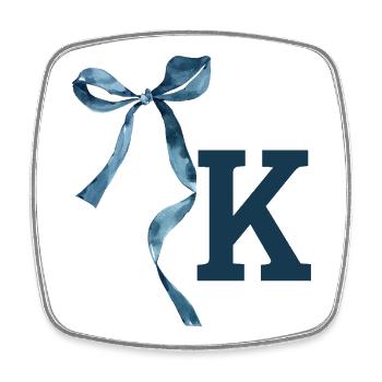 Monogram k Geschenkidee - Viereckiger Kühlschrankmagnet - Weiß - Vorne