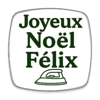 Merry Christmas Felix - Square fridge magnet - white - Front