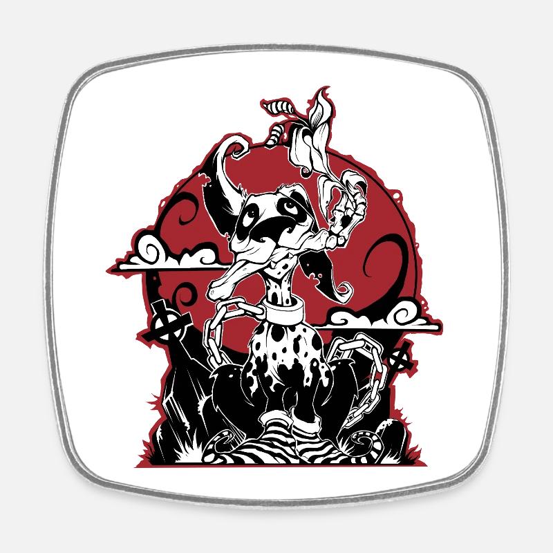 Ghostpuppy - Viereckiger Kühlschrankmagnet - Weiß