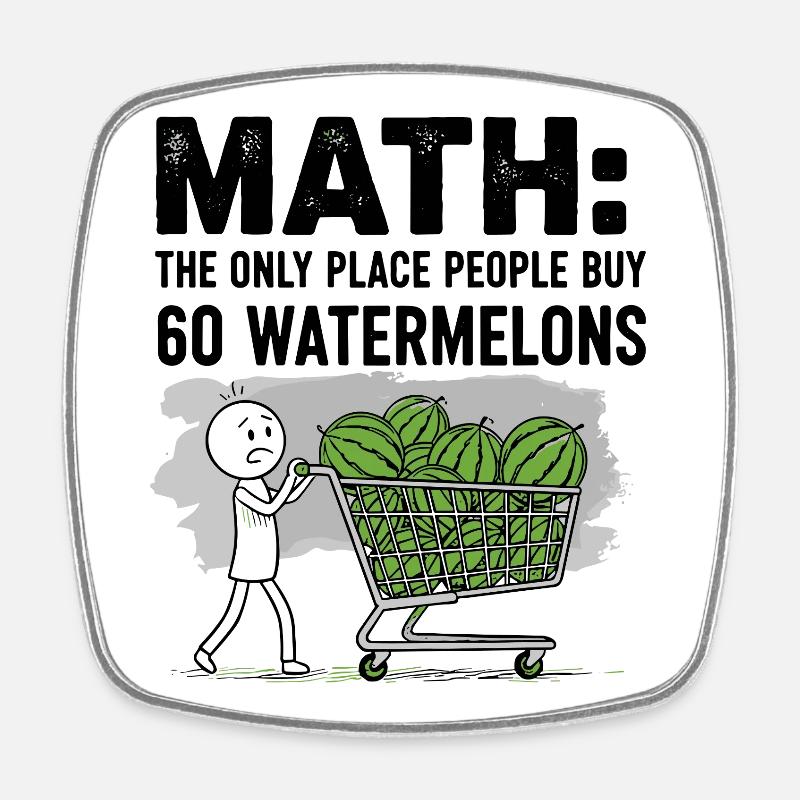 Watermelon Enthusiast Quote Design - Square fridge magnet - white