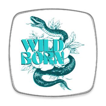Wild Born Snake Botanisches Design - Viereckiger Kühlschrankmagnet - Weiß - Vorne