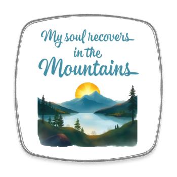 Meine Seele erholt sich in den Bergen wandern  - Viereckiger Kühlschrankmagnet - Weiß - Vorne