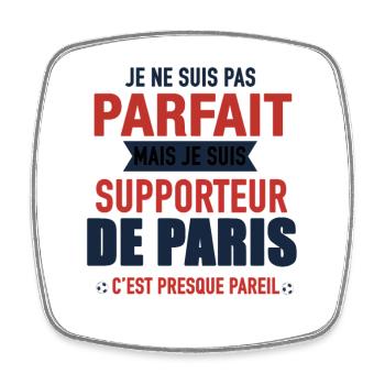 Paris Foot Parisien Humour Supporter Gift - Square fridge magnet - white - Front