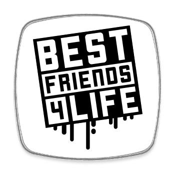 Beste Freunde Fürs Leben - Viereckiger Kühlschrankmagnet - Weiß - Vorne