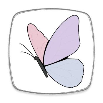 Pastellfarben Schmetterling Design - Viereckiger Kühlschrankmagnet - Weiß - Vorne
