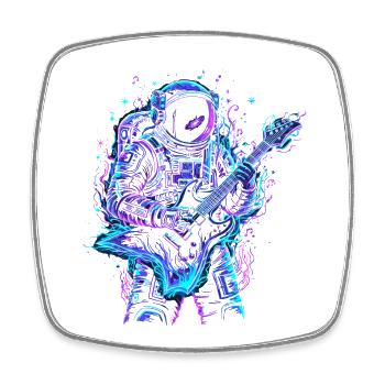 Astronaut Musician - E-Gitarre - Viereckiger Kühlschrankmagnet - Weiß - Vorne