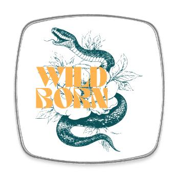 Wild Born Animal Motif Design - Square fridge magnet - white - Front
