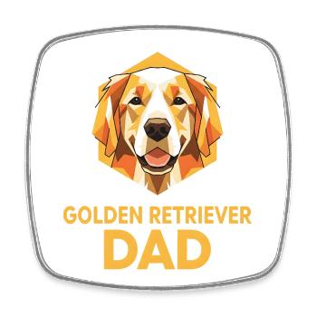 Papa Golden Retriever – Motif pour les papas de chiens - Magnet carré - blanc - Devant