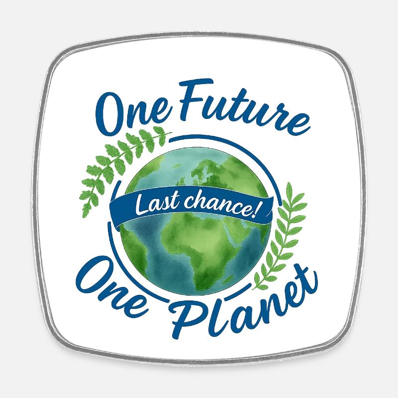 Environmentally conscious peace motif - Square fridge magnet - white