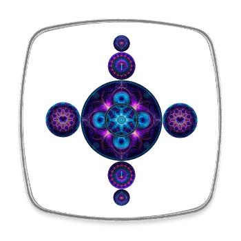 Light product mandala in blue and purple - Square fridge magnet - white - Front