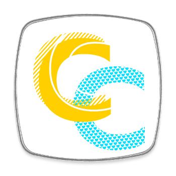 Initial letter C - Square fridge magnet - white - Front