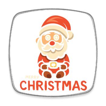 Weihnachtsmann Merry Christmas - Viereckiger Kühlschrankmagnet - Weiß - Vorne