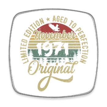 November 1971 Anniversary Gift November 1971 - Square fridge magnet - white - Front