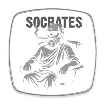 Socrates Smoke Portrait - Square fridge magnet - white - Front