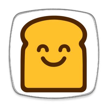 Cute Toast - Square fridge magnet - white - Front