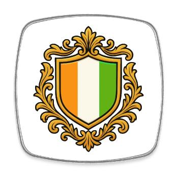 Ornamentiertes Irlandwappen - Viereckiger Kühlschrankmagnet - Weiß - Vorne