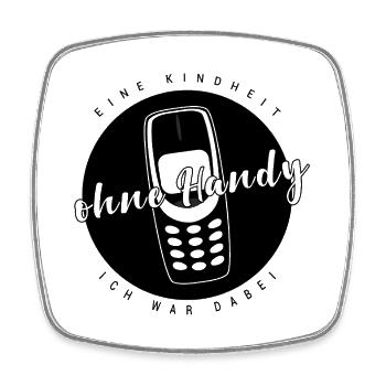 Ohne Handy Retro Telefontdesign, 90er Jahre  - Viereckiger Kühlschrankmagnet - Weiß - Vorne